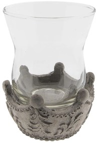 Šedý svietnik na čajovú sviečku - Ø 13 * 17 cm