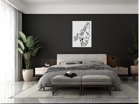 drevko 3D obraz na stenu Cválajúci kôň Rozmer obrazu: 44,5 x 32,5 cm, Farba dekorácie: Čierna