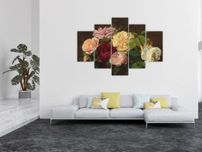Obraz - Henri Fantin-Latour, Roses de Nice on a Table, reprodukcia (150x105 cm)