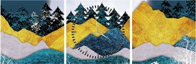 Obraz - Polárna krajina (s hodinami) (90x30 cm)