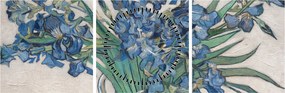Obraz - Vincent van Gogh, Irises, reprodukcia (s hodinami) (90x30 cm)