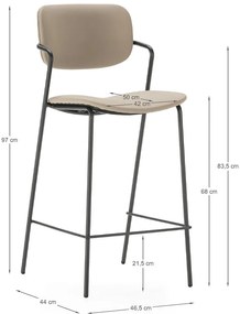Béžové barové stoličky v súprave 2 ks (výška sedadla 68 cm) Maika – Marckeric