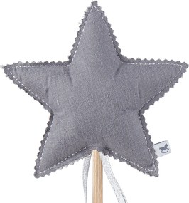 Ľanová kúzelná palička tmavo šedá so striebrom