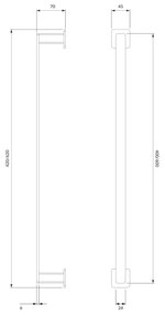 OMNIRES NL80214CR - Nástenný vešiak na uteráky NELSON 42 cm lesklý chróm