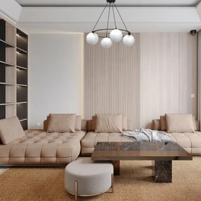 Luster na lanku BALLO 4xE27/15W/230V čierna/biela