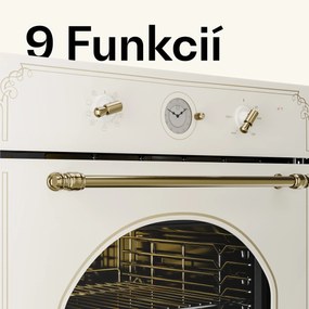 Klarstein Victoria, vstavaná rúra, retro vzhľad, 9 funkcií, 50 – 250 °C, slonovinová