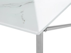Konferenčný stolík s mramorovým efektom biela/strieborná EMPORIA Beliani