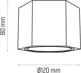 HELLUX Drevené stropné bodové prisadené svietidlo Big Spot HEXA GU10 WHITE 3011109
