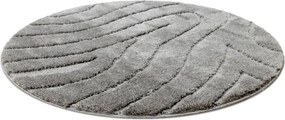 Kúpeľňový koberček SUPREME WAVES vlny, sivý kruh