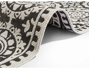 Čierno-krémový vonkajší koberec NORTHRUGS Jardin, 80 x 350 cm