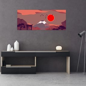 Obraz - Hory Fudži (120x50 cm)