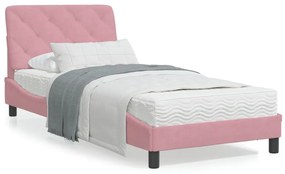 Rám postele s čelom ružový 80x200 cm zamat 3207892