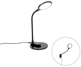 Stolová a nástenná lampa čierna vrátane LED s dotykovým stmievačom - Joni