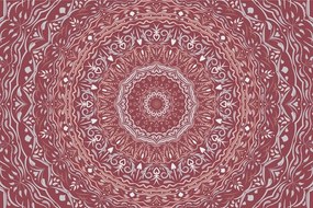 Samolepiaca tapeta Mandala vo vintage štýle v ružovom odtieni - 450x300