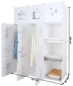 Detská modulárna skriňa Atlas (biela + hnedá). Vlastná spoľahlivá doprava až k Vám domov. 1028906
