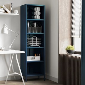 Knižnica do obývačky MARIO, 500 x 1800 x 350 mm, Modern: tmavomodrá farba