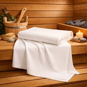 Saunová bavlnená plachta Biela 120x160cm TiaHome