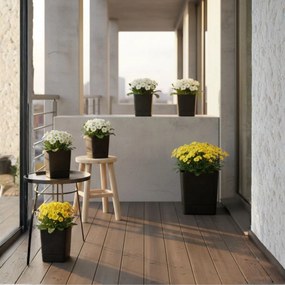 PLASTOVÝ KVETINÁČ CUBI 30X33 CM IMITÁCIA BETÓNU ČIERNA