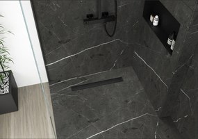 CERANO Cerano, Lineárny odtokový žľab 2v1 60 cm s otočným sifónom o 360°, čierna, CER-CER-414932