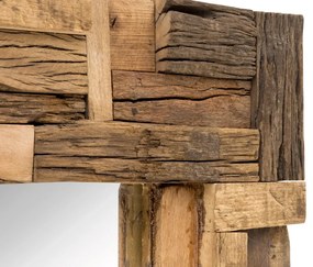 furniture-nabytek.cz - Masívne zrkadlo Kavali z recyklovaného starého dreva, neupravené, hnedé – 105×180 cm