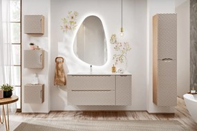 Comad Doplnková kúpeľňová skrinka vysoká Ocean Beige olejovaný dub/béžová