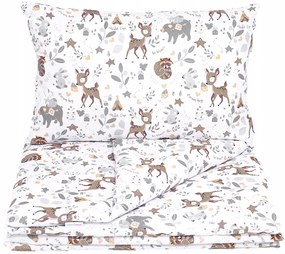 Detské bavlnené obliečky do postieľky 120x90 cm BABYMAM PREMIUM - Srnček a priatelia
