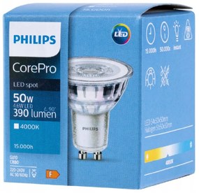LED žiarovka Philips GU10 - 4,6 W - 390 Lm 36 ° - neutrálna biela - CorePro Premium