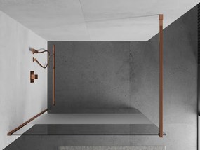 Mexen Kioto, sprchová zástena 90x200 cm, 8mm číre sklo s efektom námrazy, profil ružové zlato, 800-090-101-60-35
