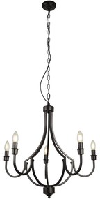 Searchlight 82915-5BK - Luster na reťazi LODGE 5xE14/60W/230V čierna