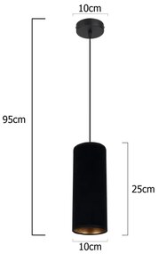 Luster na lanku AVALO 1xE27/60W/230V čierna