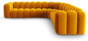 Žltá zamatová modulárna rohová pohovka Lupine – Micadoni