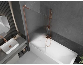 Mexen Next L, 1-krídlová vaňová zástena 80 x 150 cm, 6mm sklo s rebrovým vzorom, medený profil, 895-080-000-03-09-65