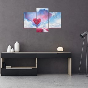 Obraz - Ružový strom srdca (90x60 cm)