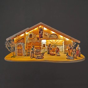 AMADEA Drevený betlehem BEZ FIGURÍK 80 cm