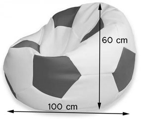 Sedací vak čierno biela futbalová lopta TiaHome