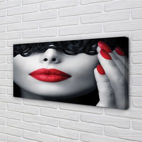 Obraz canvas Červené pery žena 120x60 cm