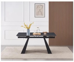 Tempo Kondela Jedálenský rozkladací stôl, grafit/čierna, 160-240x90 cm, SALAL