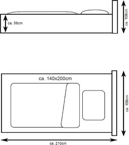Posteľ Kalla 140x200 cm, fľaškovo zelená látka
