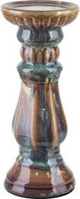 Keramický svietnik Yarine 25,5 cm hnedý