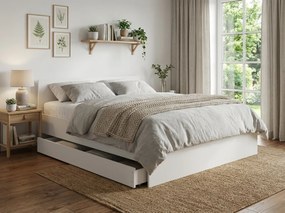 Posteľ ELISA 160 x 200 cm, biela Rošt: S latkovým roštom, Matrac: Bez matraca