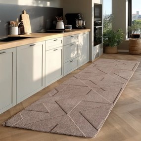 Svetlohnedý prateľný behúň 80x250 cm Pompei 1613 – Ayyildiz Carpets