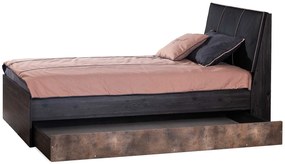 Študentská posteľ 100x200 so šuplíkom Falko - dub rebap/bronz