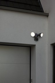 LUTEC Vonkajšie nástenné inteligentné LED osvetlenie DRACO s bezpečnostnou kamerou a senzorom, 10 W, stude
