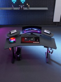 Herný stôl s podsvietením BR03 čierny 160 cm