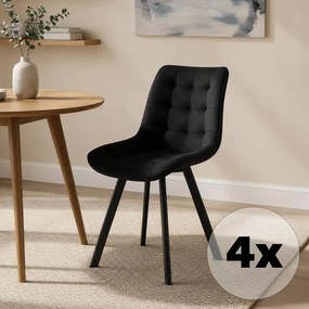 Set - 4 ks Jedálenská stolička AVENBERG NOLA, čierna