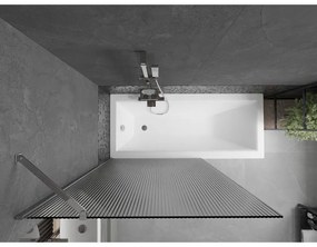 Mexen Next, vaňová zástena 1-krídlová 100 x 150 cm, fixné krídlo, 6 mm sklo s pruhmi, chrómový profil, 895-100-000-00-09-01