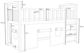 Vyvýšená detská posteľ Felixio - sosny, 90x200