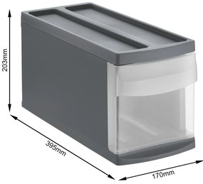 S - Zásuvka, úložný box výsuvný, antracit, Rotho SYSTEMIX