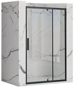 Rea Rapid Swing, jednokrídlové výklopné sprchové dvere 120 x 195 cm, 6mm číre sklo, čierny profil, REA-K6413