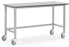 Mobilný dielenský stôl MOTION, manuálne nastaviteľný, 1500x600 mm